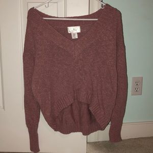 Cropped pink sweater